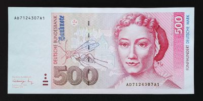 世界靓号纸钞第二十八期-菲律宾🇵🇭纪念钞全国首卖 - 1991年500德国马克 经典梅里安 品相如图所示 UNC 有轻微波浪