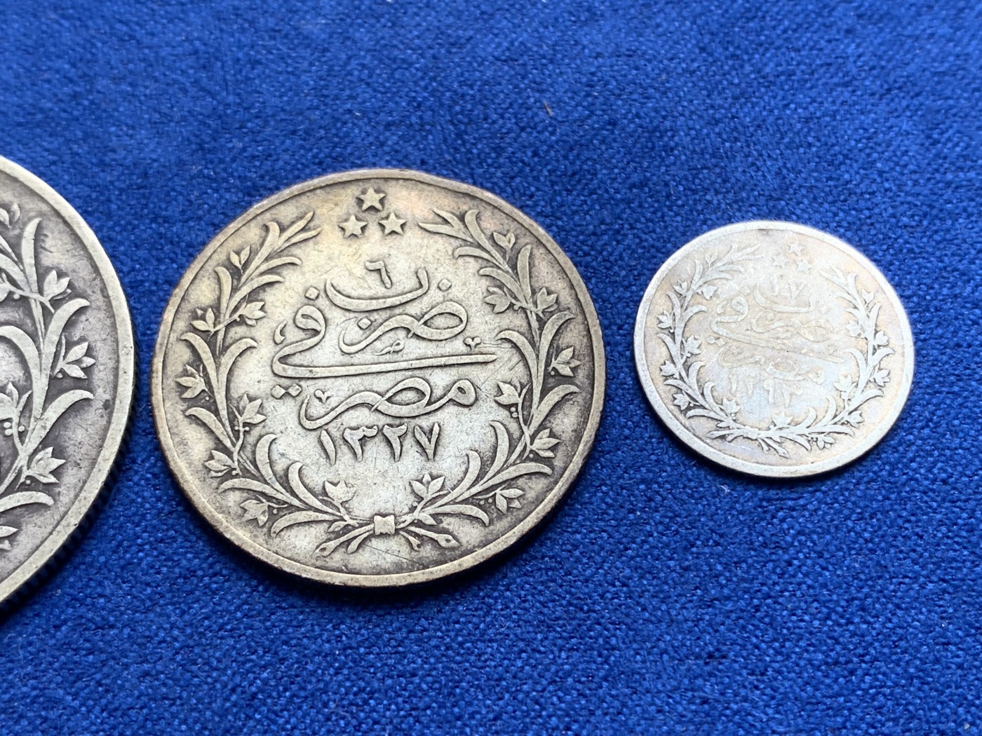 《竞宝斋》第196场-周日，周一 2场 (全场包邮) 3枚一组 奥斯曼帝国银币  3q+5q+10q  少见银币  细节都好