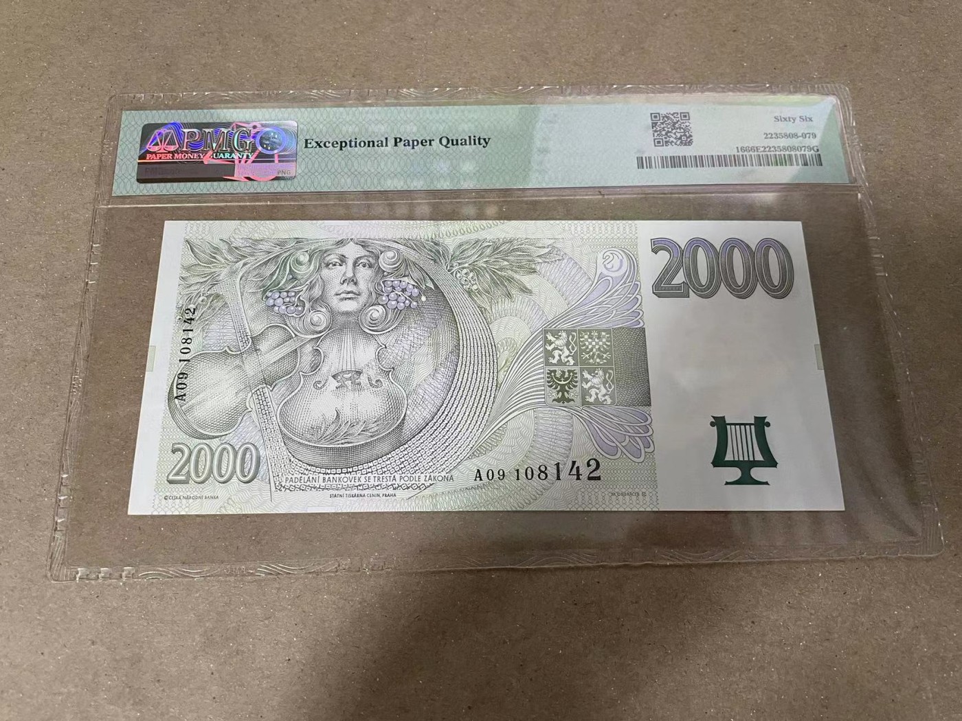 【Blue Auction】✨世界纸币精拍第370期——莫总专场XXIX   捷克 1996年2000克朗 PMG66EPQ  