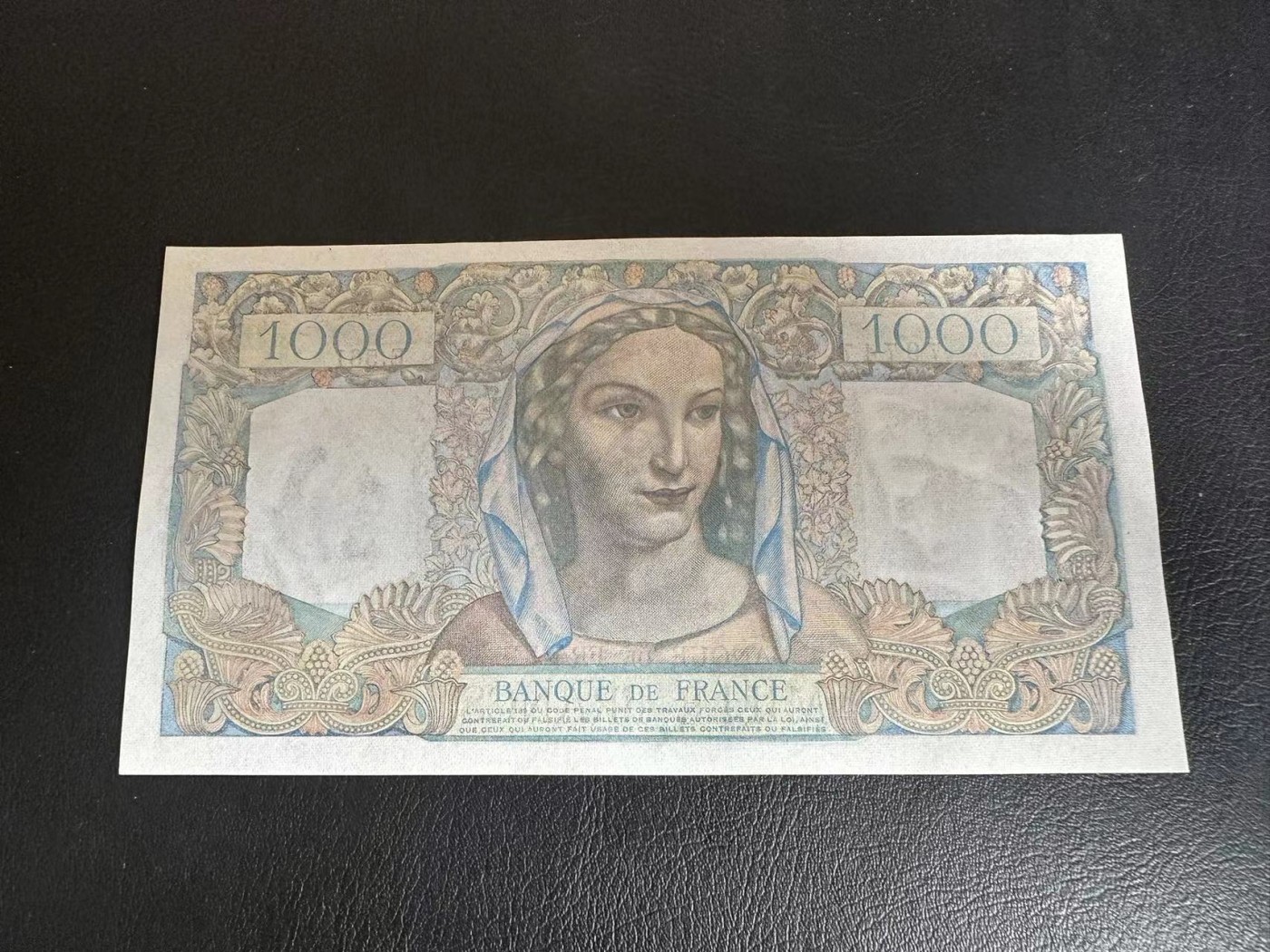 【Blue Auction】✨世界纸币精拍第370期——莫总专场XXIX 法国 1949年1000法郎 AU品相