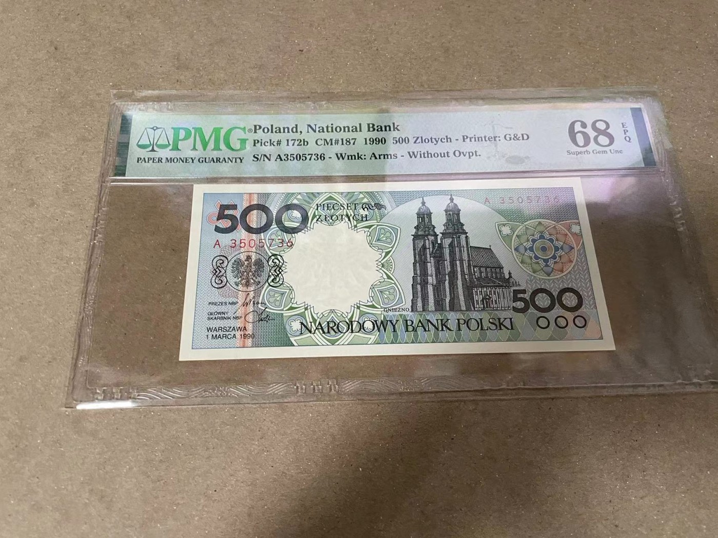 【Blue Auction】✨世界纸币精拍第370期——莫总专场XXIX 波兰 1990年500兹罗提 PMG68EPQ超高分