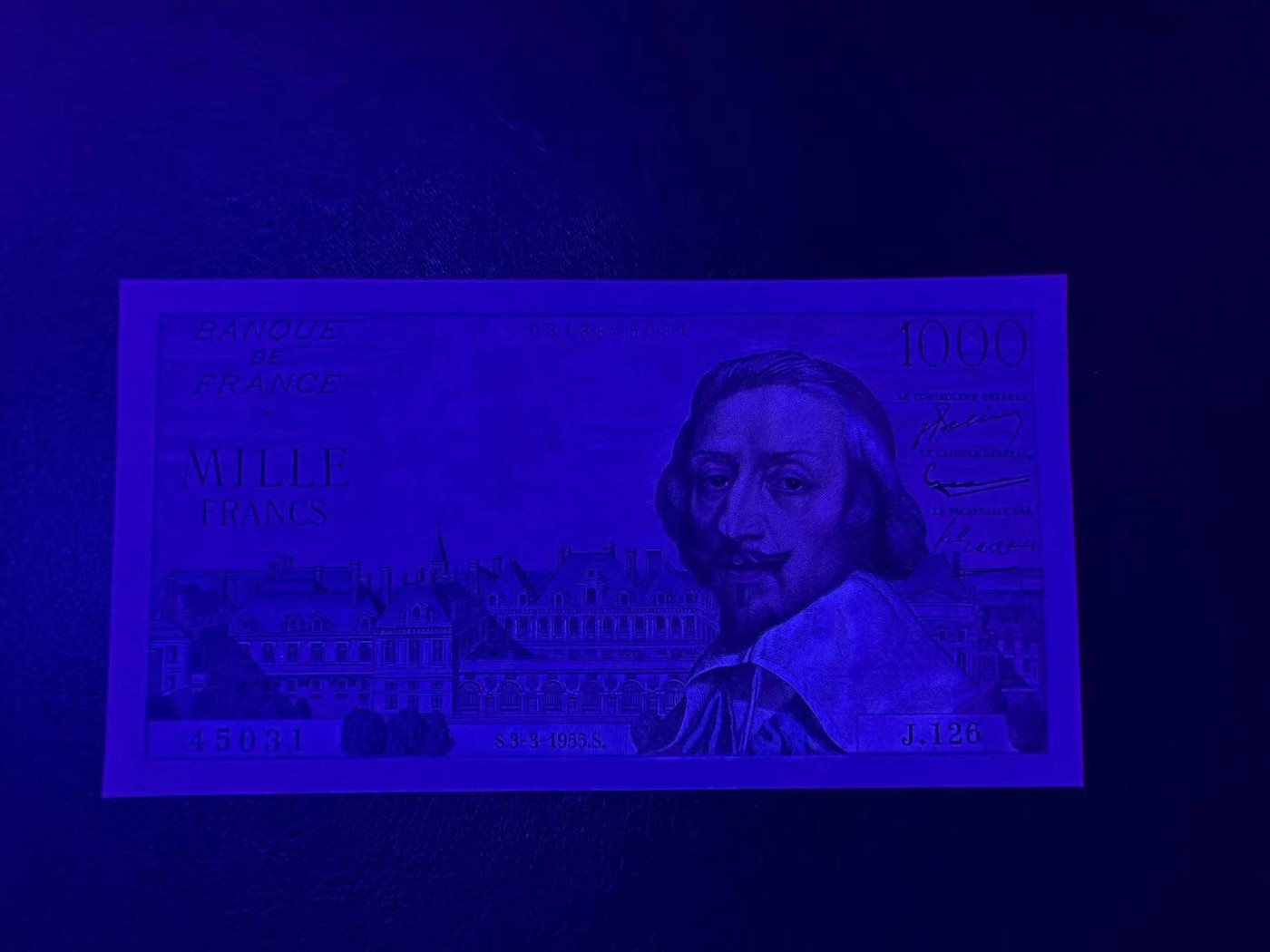 【Blue Auction】✨世界纸币精拍第370期——莫总专场XXIX  法国 1955年1000法郎 未改值版本 红衣主教 全新UNC