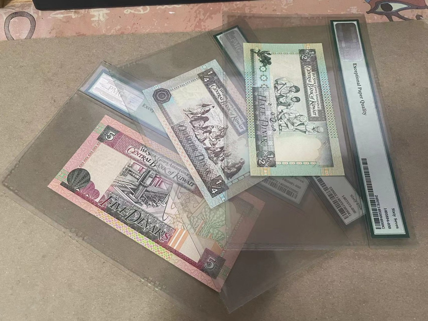 【Blue Auction】✨世界纸币精拍第370期——莫总专场XXIX 【一组6张 全同50小号】科威特 1968年1/4-20第纳尔 PMG68EPQ-65EPQ 