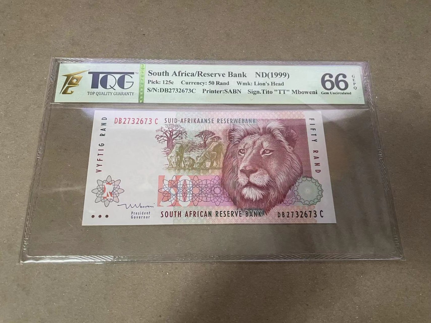 【Blue Auction】✨世界纸币精拍第370期——莫总专场XXIX 南非 1999年50兰特 TQG66EPQ 