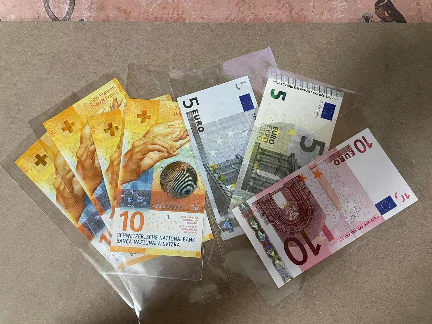 【Blue Auction】✨世界纸币精拍第370期——莫总专场XXIX  【一组7张 包含无47】瑞士 2016年10法郎&欧盟5-10欧元一组 全新UNC