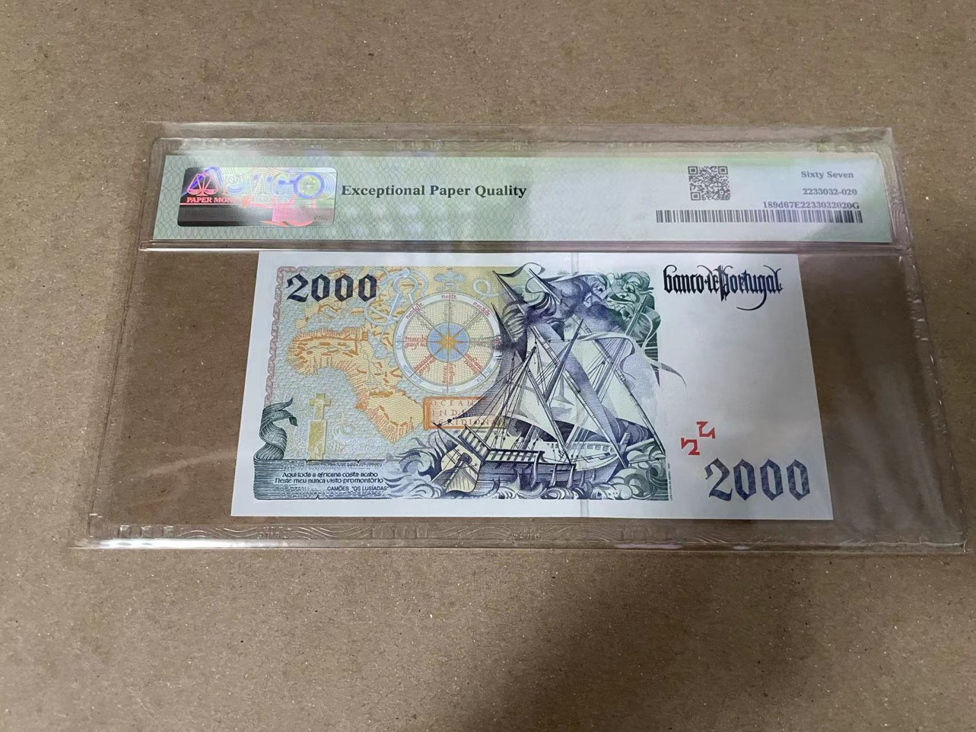 【Blue Auction】✨世界纸币精拍第370期——莫总专场XXIX 葡萄牙 2000年2000埃斯库多 PMG67EPQ 