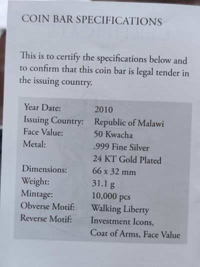 燕姐换藏第58拍 2010年一盎司局部镀金纪念银条