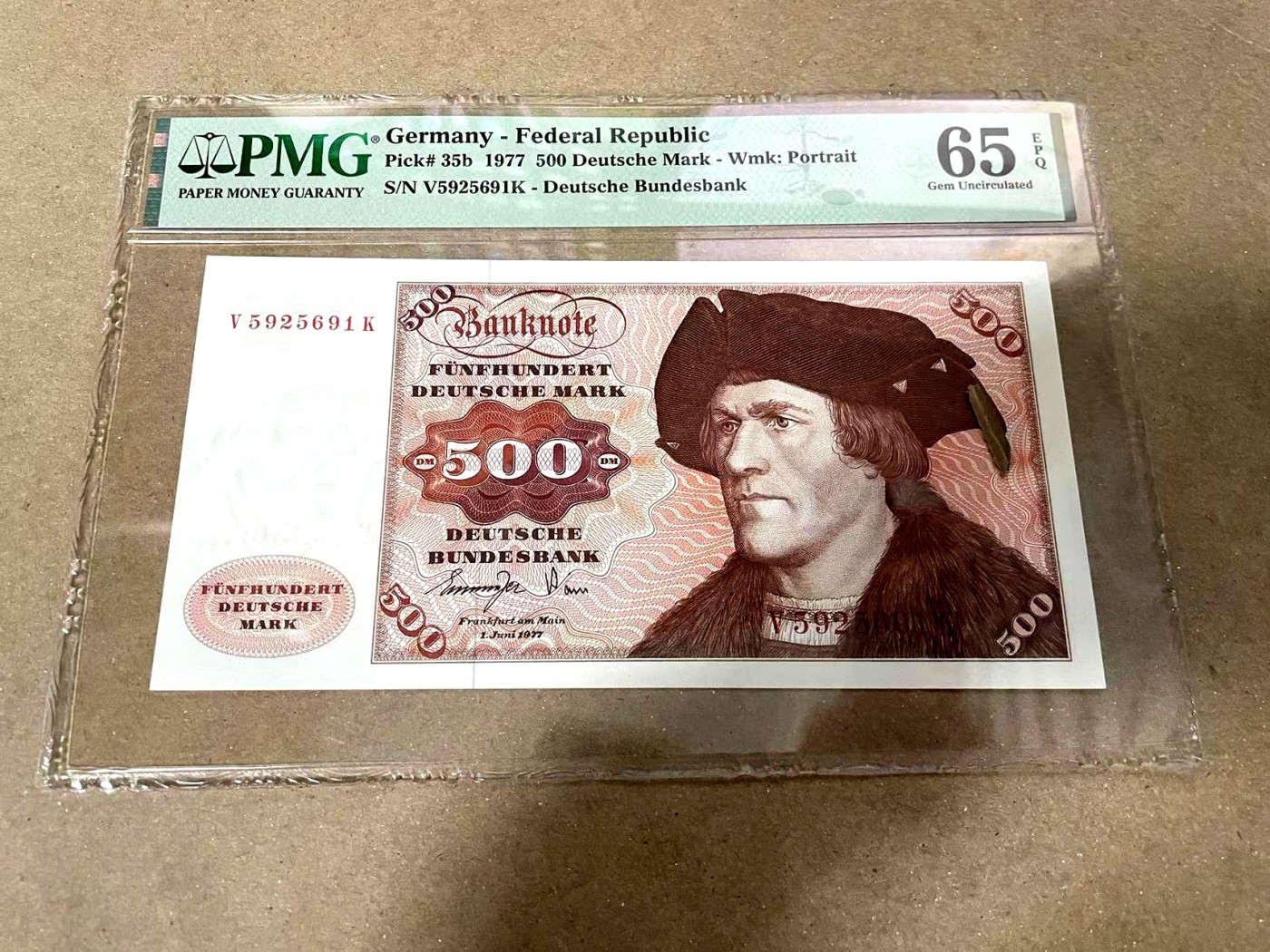 【Blue Auction】✨世界纸币精拍第370期——莫总专场XXIX   德国 1977年500马克 经典大副 极致人像雕刻 PMG65EPQ 绝品