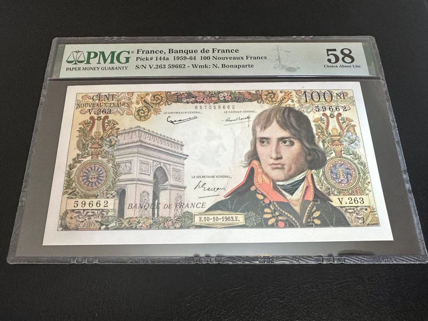 【Blue Auction】✨世界纸币精拍第370期——莫总专场XXIX 【无47】法国 1963年100新法郎 拿破仑 PMG58 