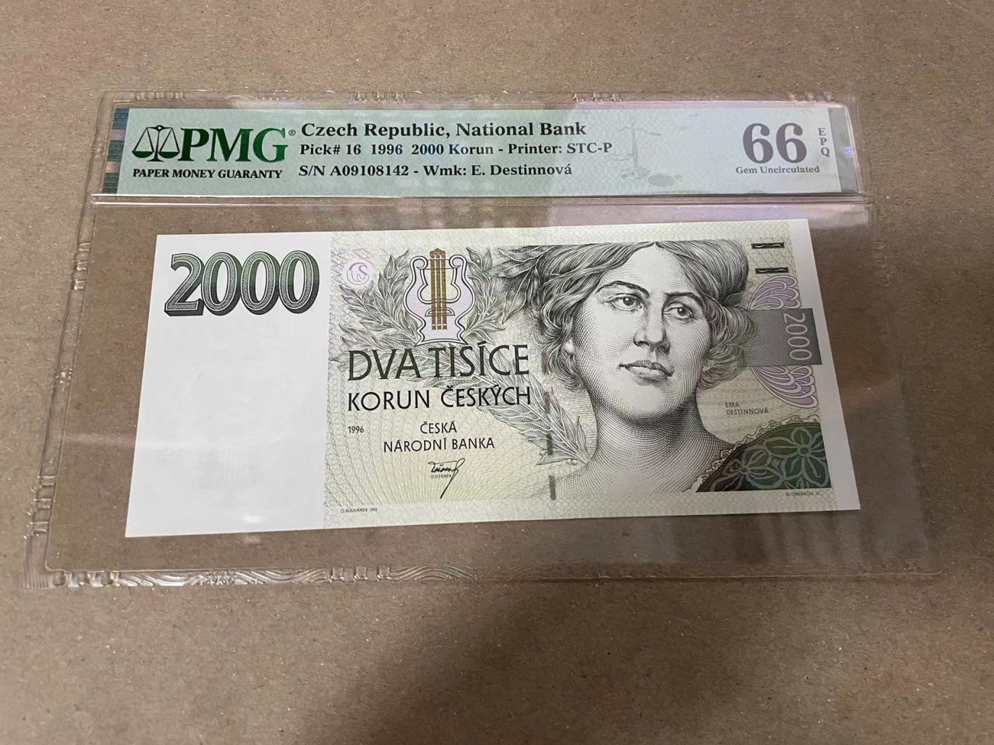 【Blue Auction】✨世界纸币精拍第370期——莫总专场XXIX   捷克 1996年2000克朗 PMG66EPQ  