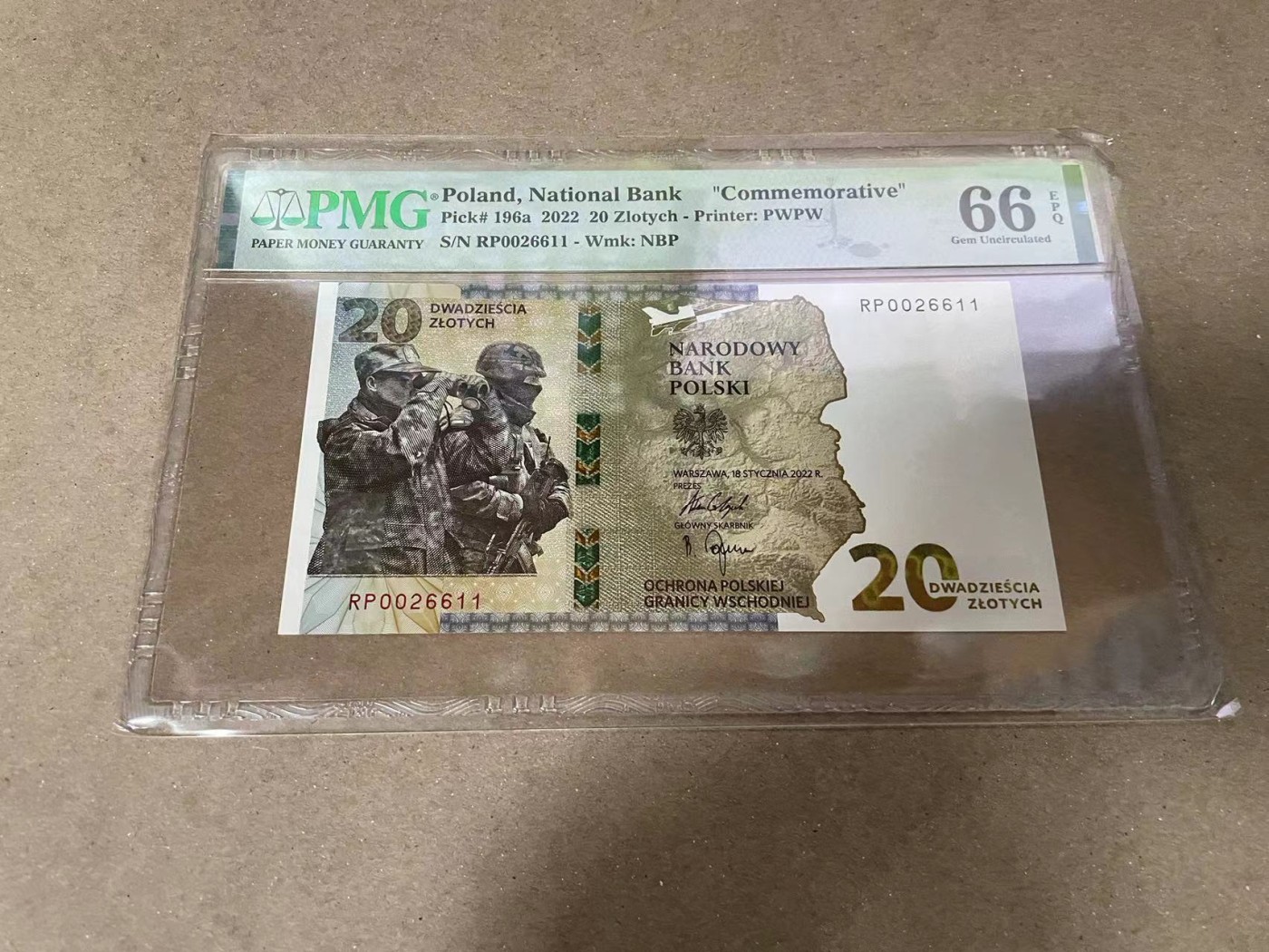 【Blue Auction】✨世界纸币精拍第370期——莫总专场XXIX 【无47】波兰 2022年20兹罗提 PMG66EPQ 纪念钞