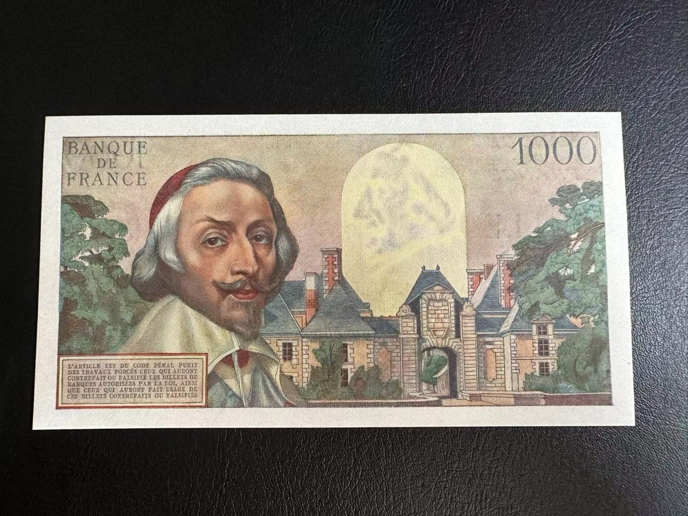 【Blue Auction】✨世界纸币精拍第370期——莫总专场XXIX  法国 1955年1000法郎 未改值版本 红衣主教 全新UNC