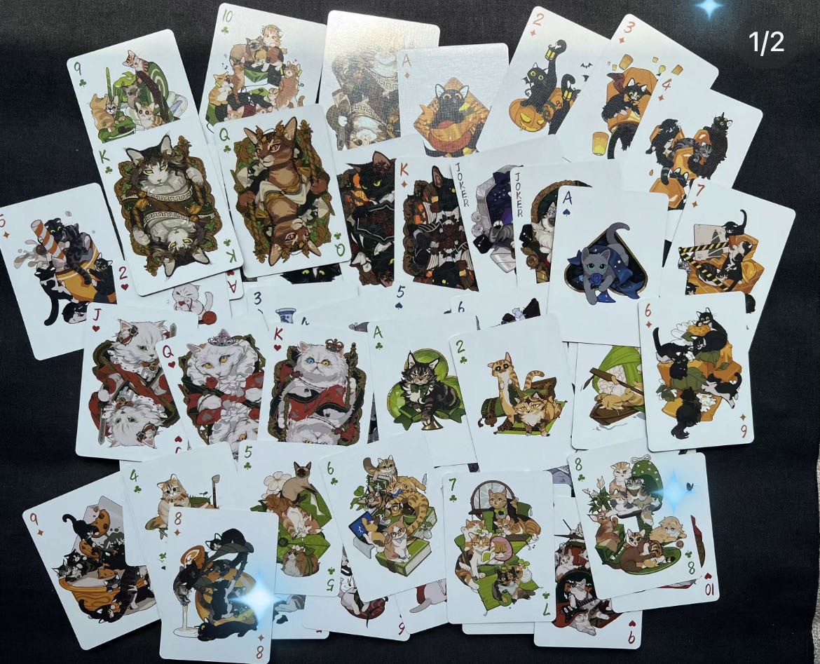 【随心卡拍】收藏卡拍卖【第5期】 猫猫扑克+明信片4张 全新未拆