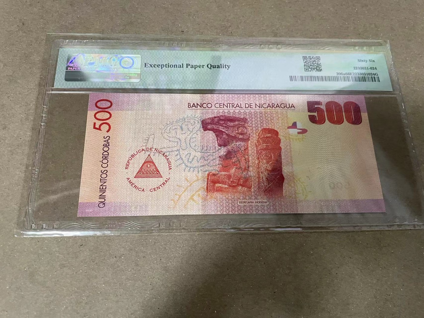 【Blue Auction】✨世界纸币精拍第370期——莫总专场XXIX 【A1冠无47】尼加拉瓜 2007年500科多巴 PMG66EPQ 