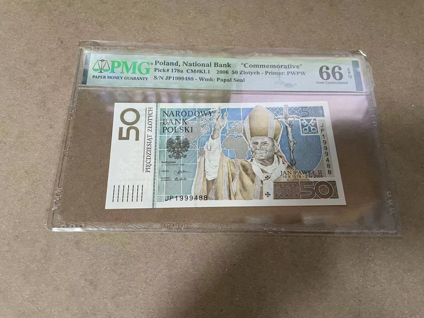 【Blue Auction】✨世界纸币精拍第370期——莫总专场XXIX 【88尾】波兰 2006年50兹罗提 PMG66EPQ 纪念钞
