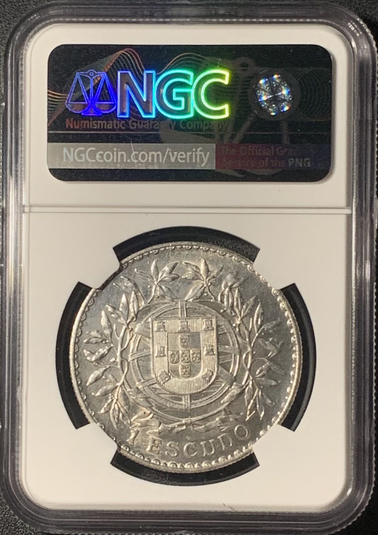 紫瑗钱币——第303期拍卖 葡萄牙 1916年 自由女神 1埃斯库多 银币 NGC UNC Detail
