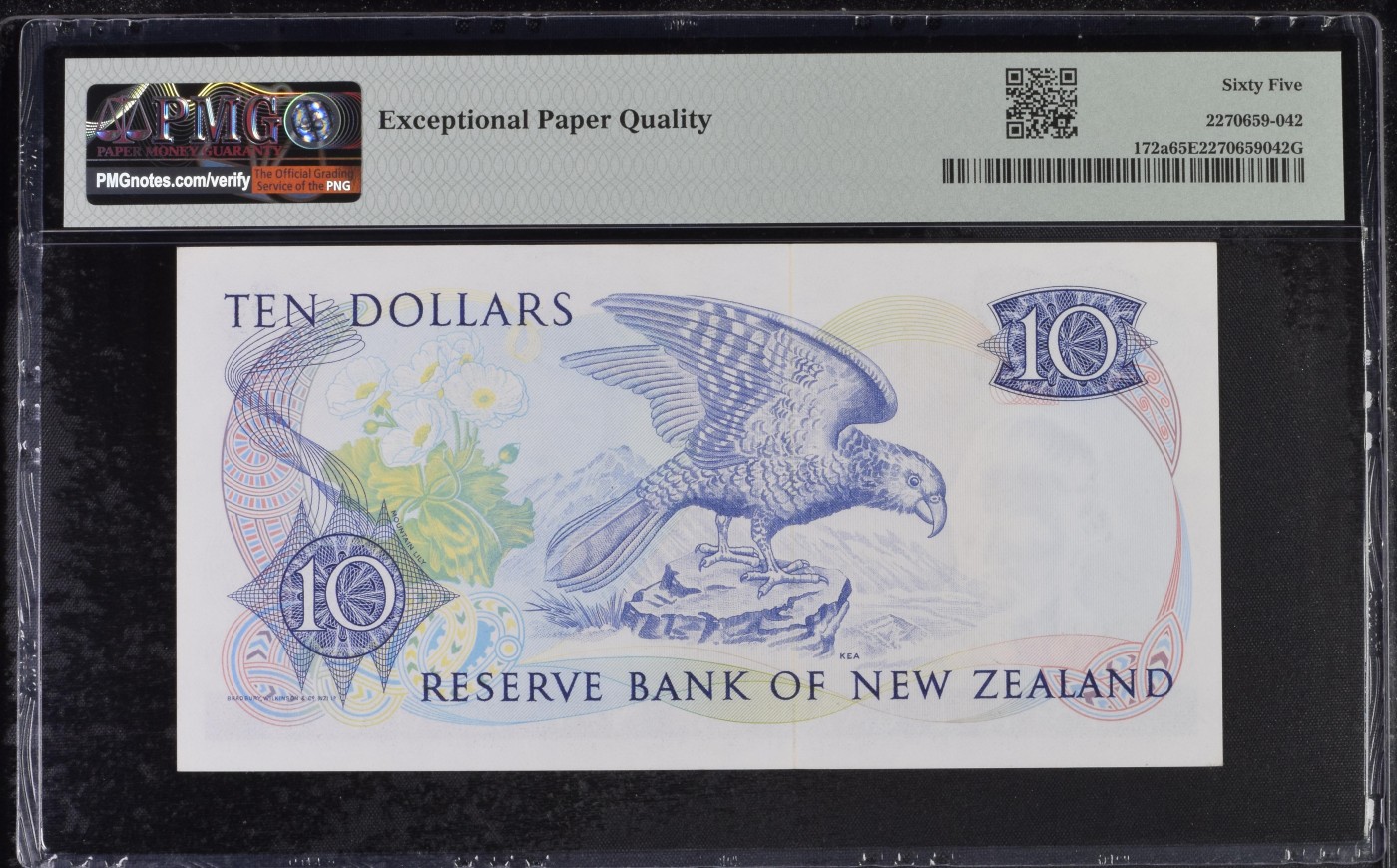 乐淘淘纸币精选 第19期  【NBM308535】新西兰1981-85年纸币 10元 首版 女王钞 PMG65EPQ