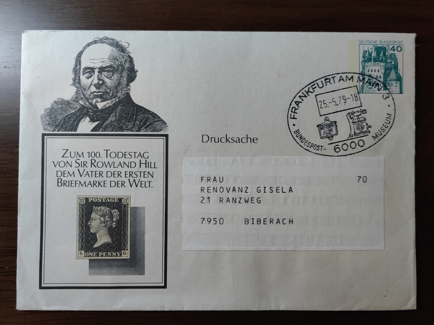 外国邮品第⑧场含（秒杀） 世界第一张邮票之父100周年纪念纪念邮封
