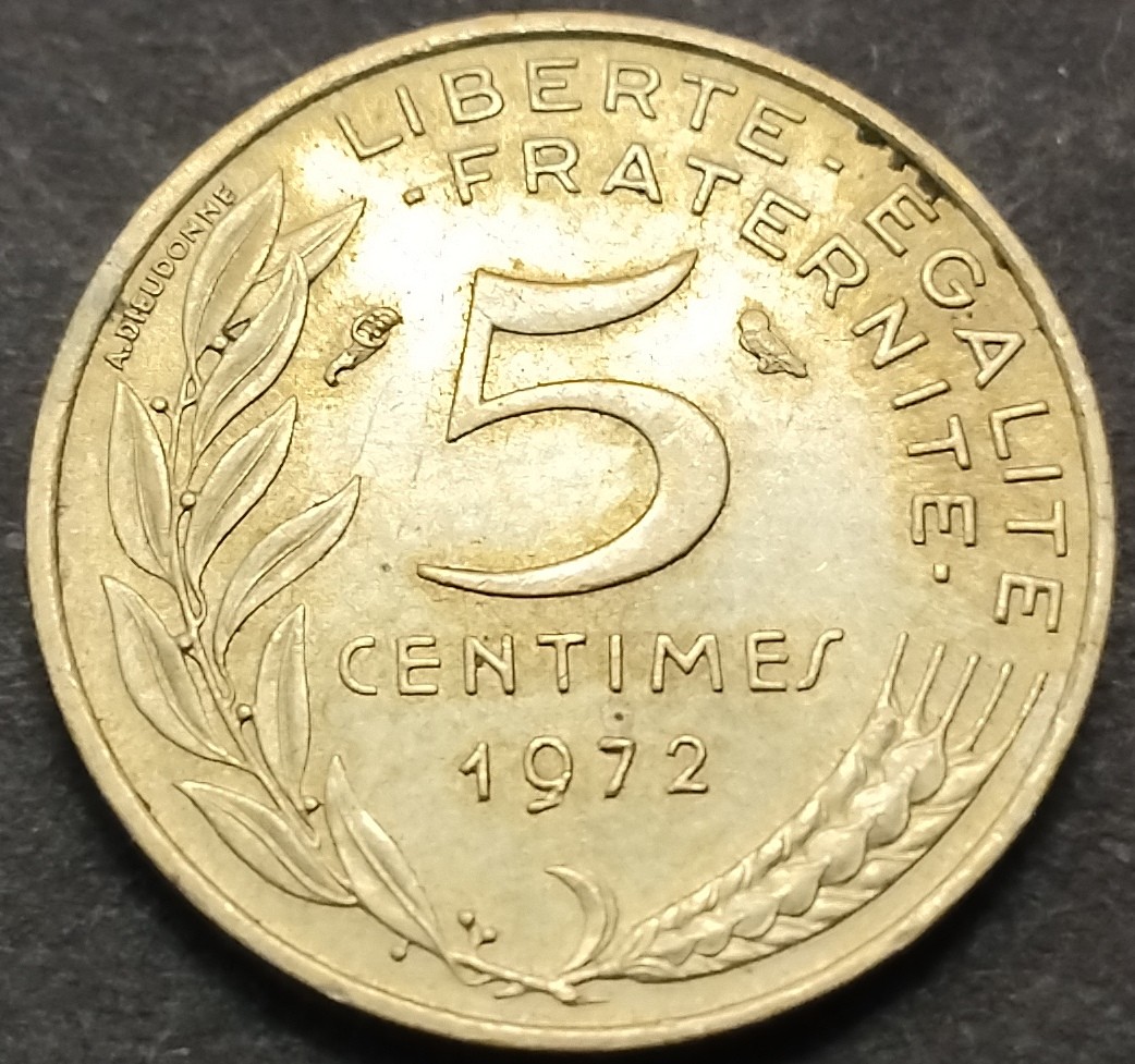 初雪钱币专场第八期（接受代拍服务） 1972年法国5分
