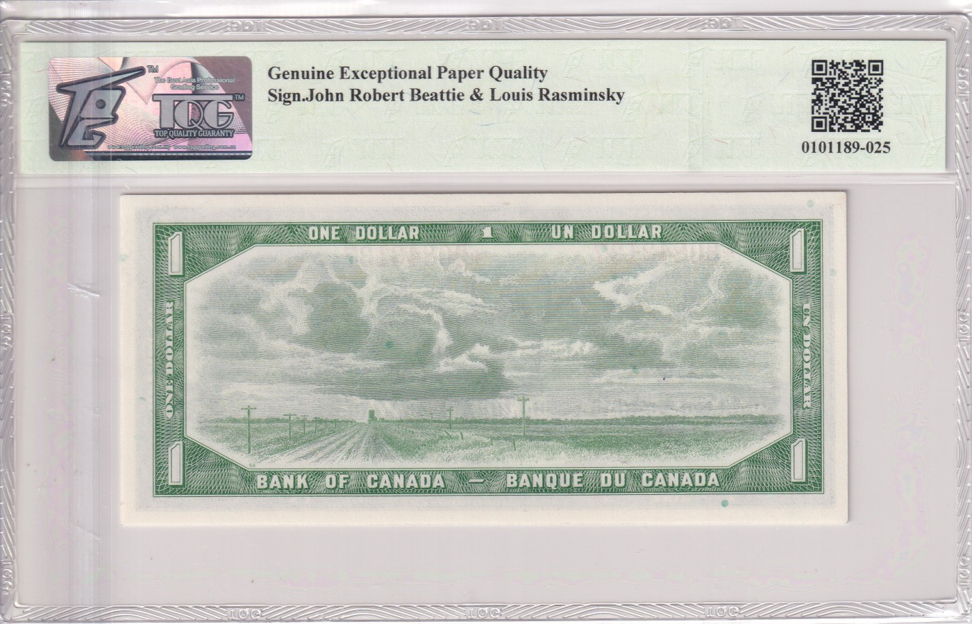 乐淘淘纸币精选 第19期  【*B/M 0843137】加拿大1961-72年纸币 1元 女王钞 补号 TQG66EPQ