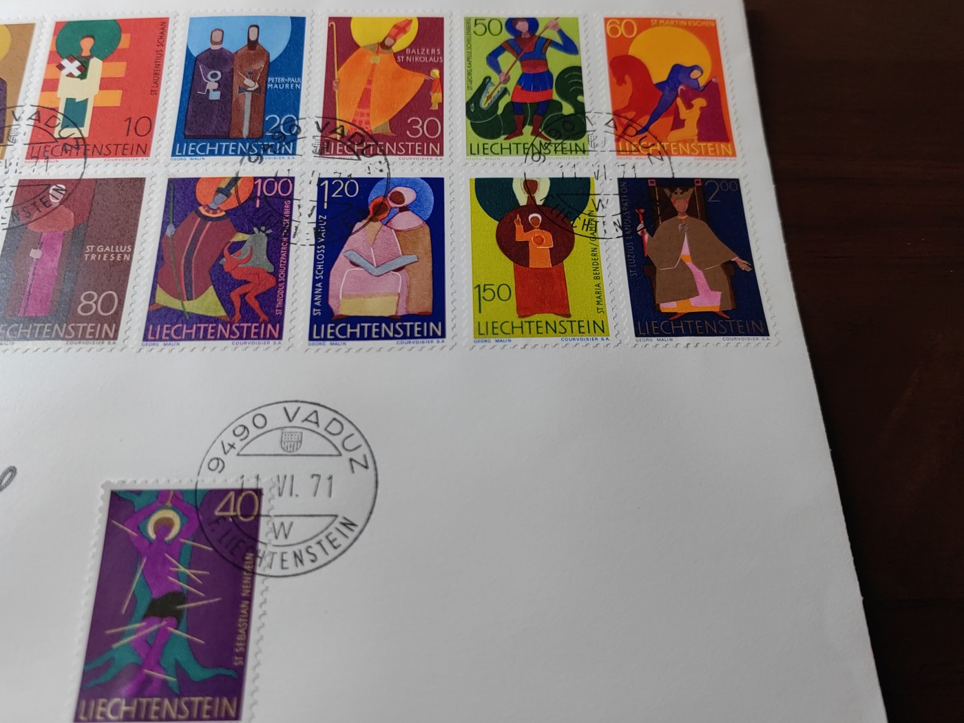 外国邮品第⑧场含（秒杀） 列支敦士登公国：城镇教堂守护神首日封