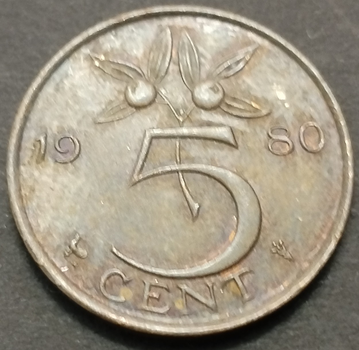 初雪钱币专场第八期（接受代拍服务） 1980年荷兰5欧尔