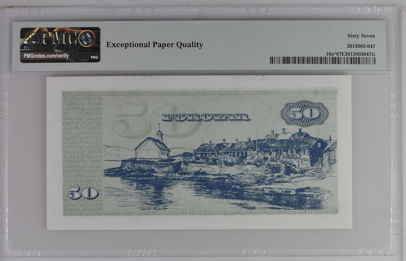 收藏联盟Quantum Auction 第289期拍卖     法罗群岛1967年50克朗 PMG67 唯一冠军分初版补号 