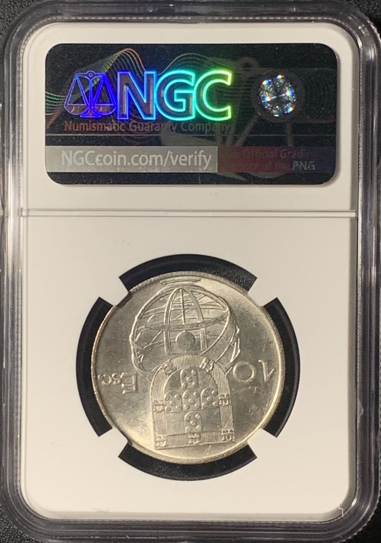 紫瑗钱币——第303期拍卖 葡萄牙 1954年 帆船 10埃斯库多 银币 NGC MS63