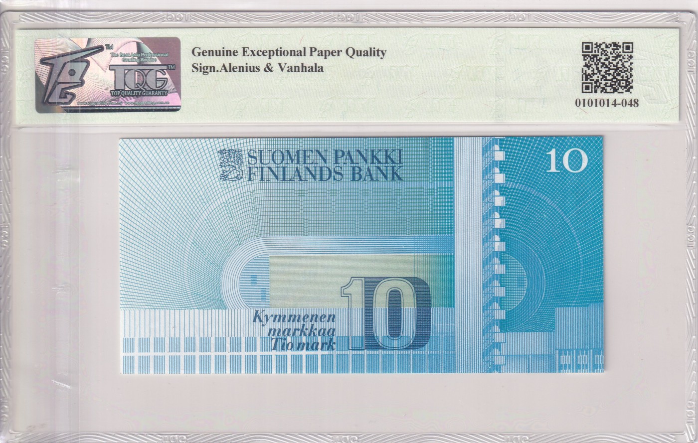 乐淘淘纸币精选 第19期  【1360824433】芬兰1986年纸币 10马克 TQG66EPQ