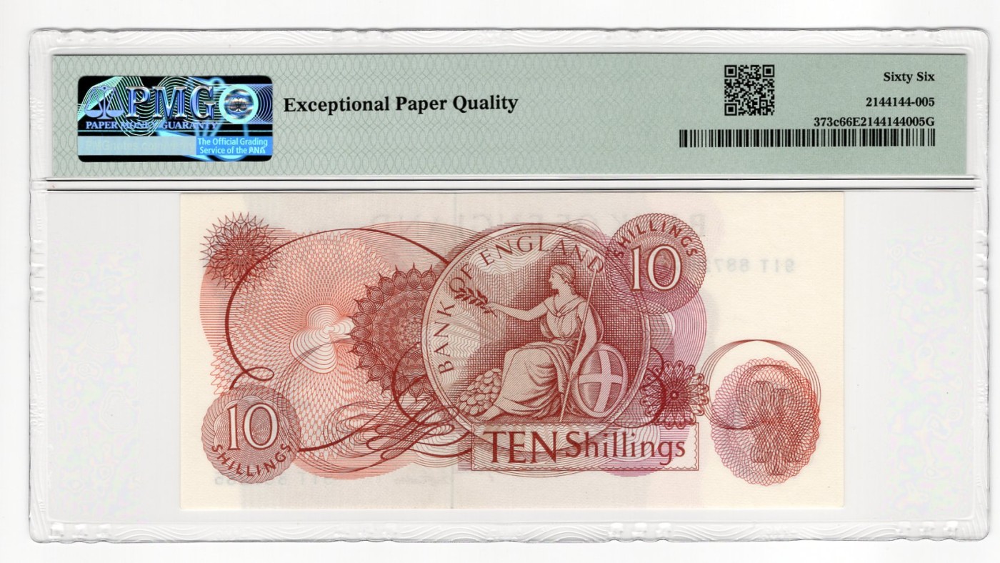 【浩洋钞市】纸钞拍卖第八期—周日下午三点/靓号 PMG66分英国C序列10先令