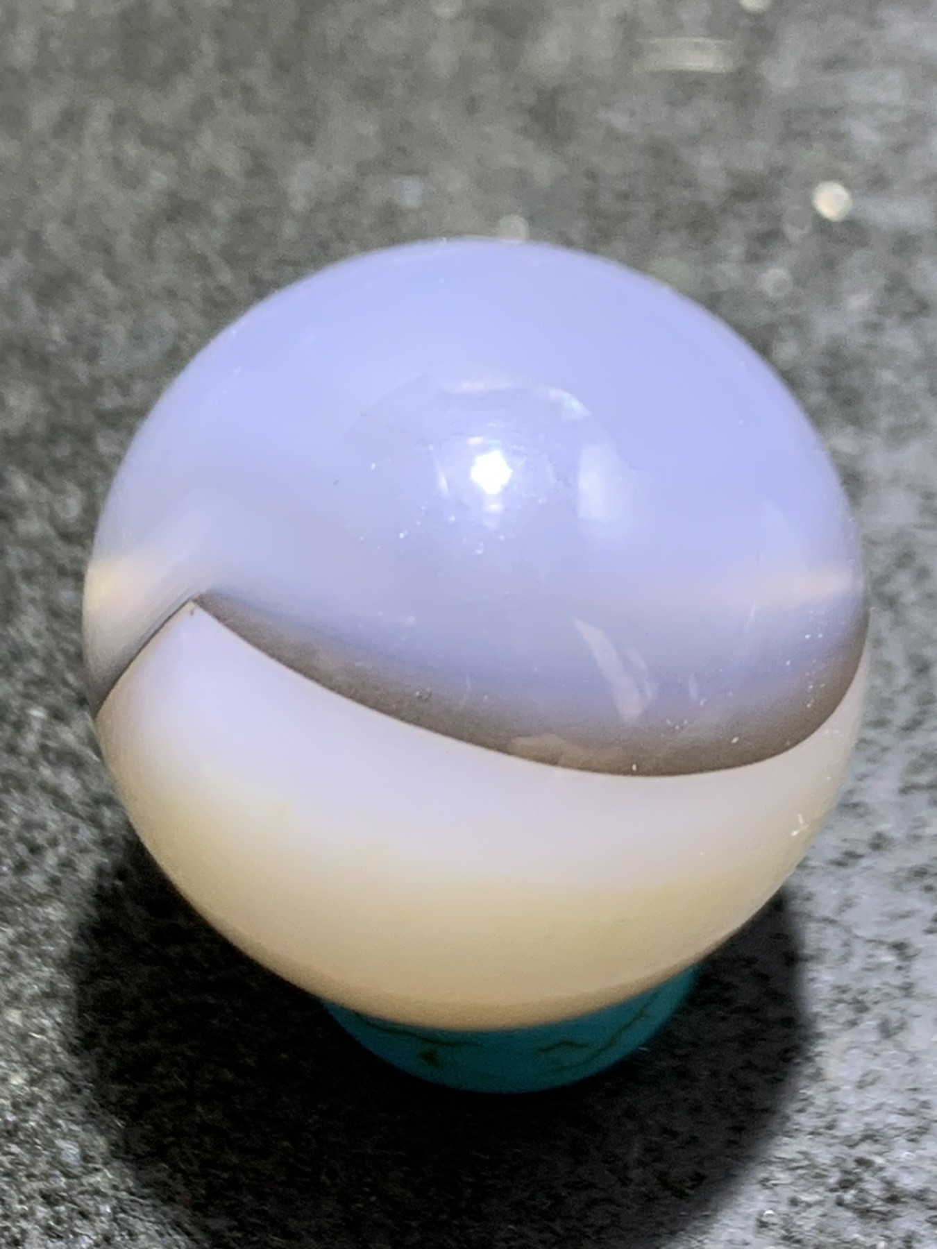 精美高玉化亚光海洋玉髓手工俏色地主2.0圆珠一个！