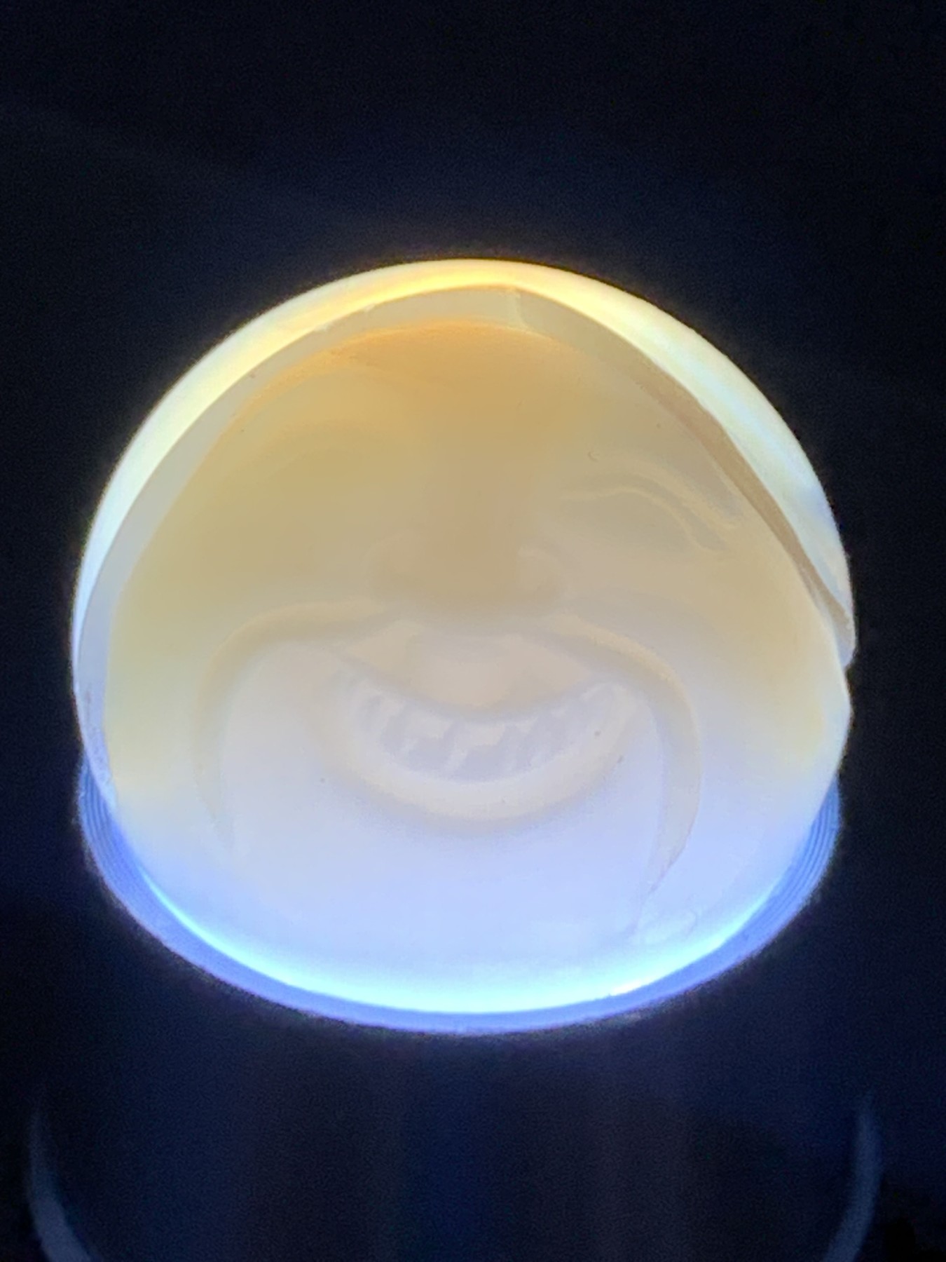 精美高玉化亚光海洋玉髓手工俏色地主2.0圆珠一个！