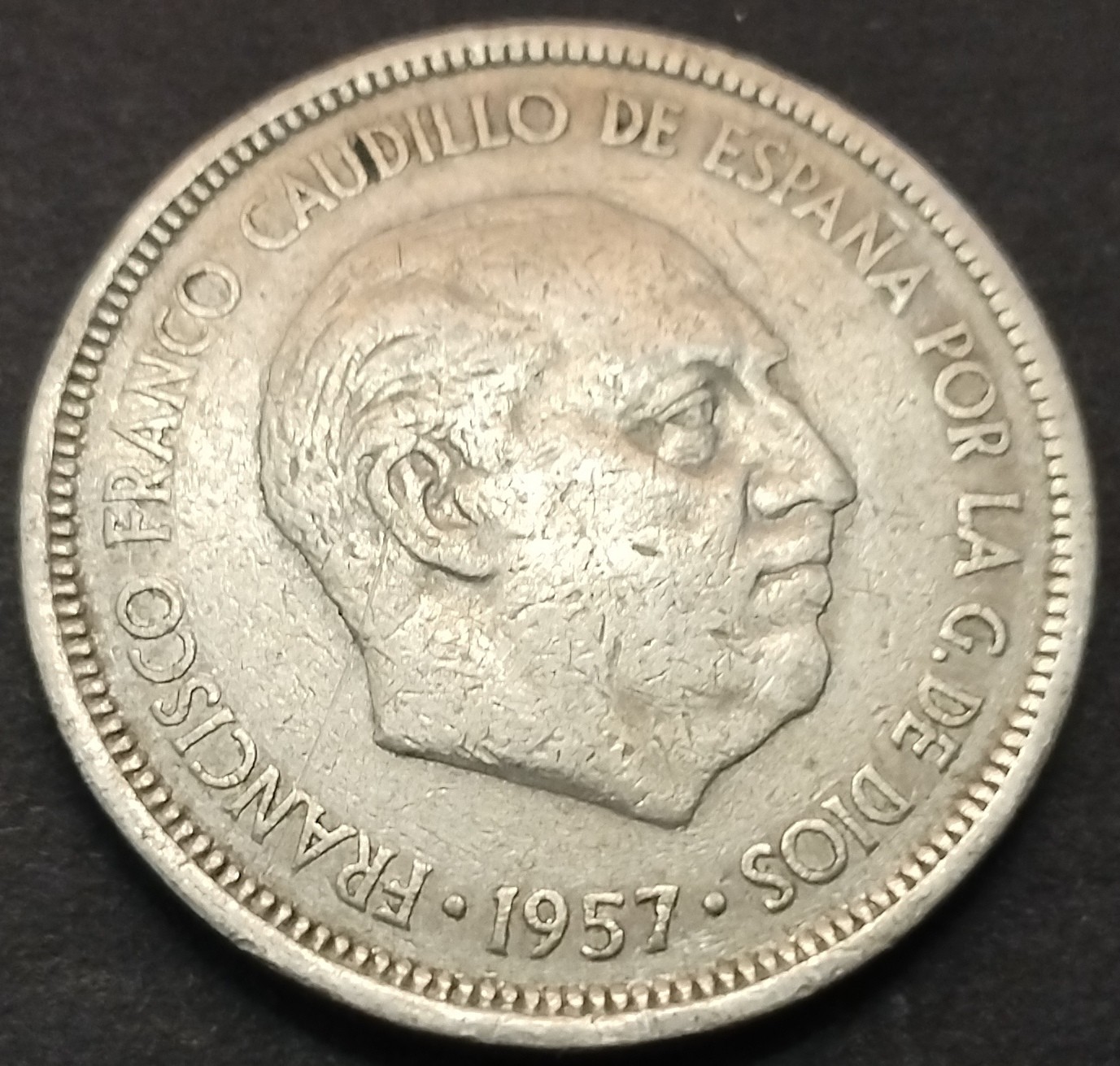 初雪钱币专场第八期（接受代拍服务） 1957年西班牙5比塞塔