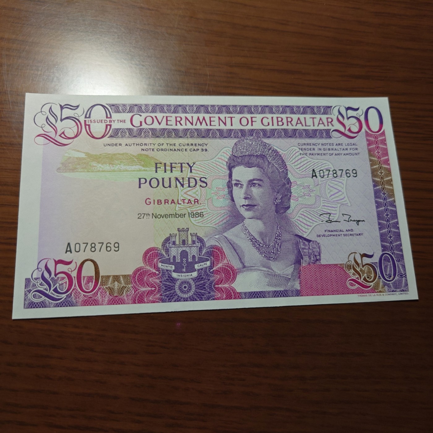 【世界钱币】精选微拍第69期暨2023年第十六期 多款纸币裸钞超低价起拍(第一场) 【一口价售出】1986年直布罗陀50镑 全新绝品A冠无4