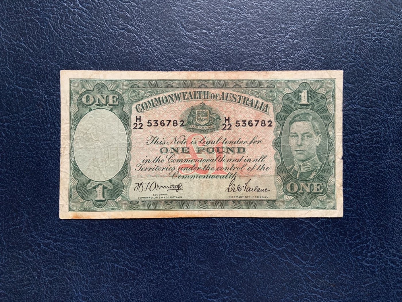 收藏联盟Quantum Auction 第289期拍卖  澳大利亚年1镑 品相如图 乔治六世国王