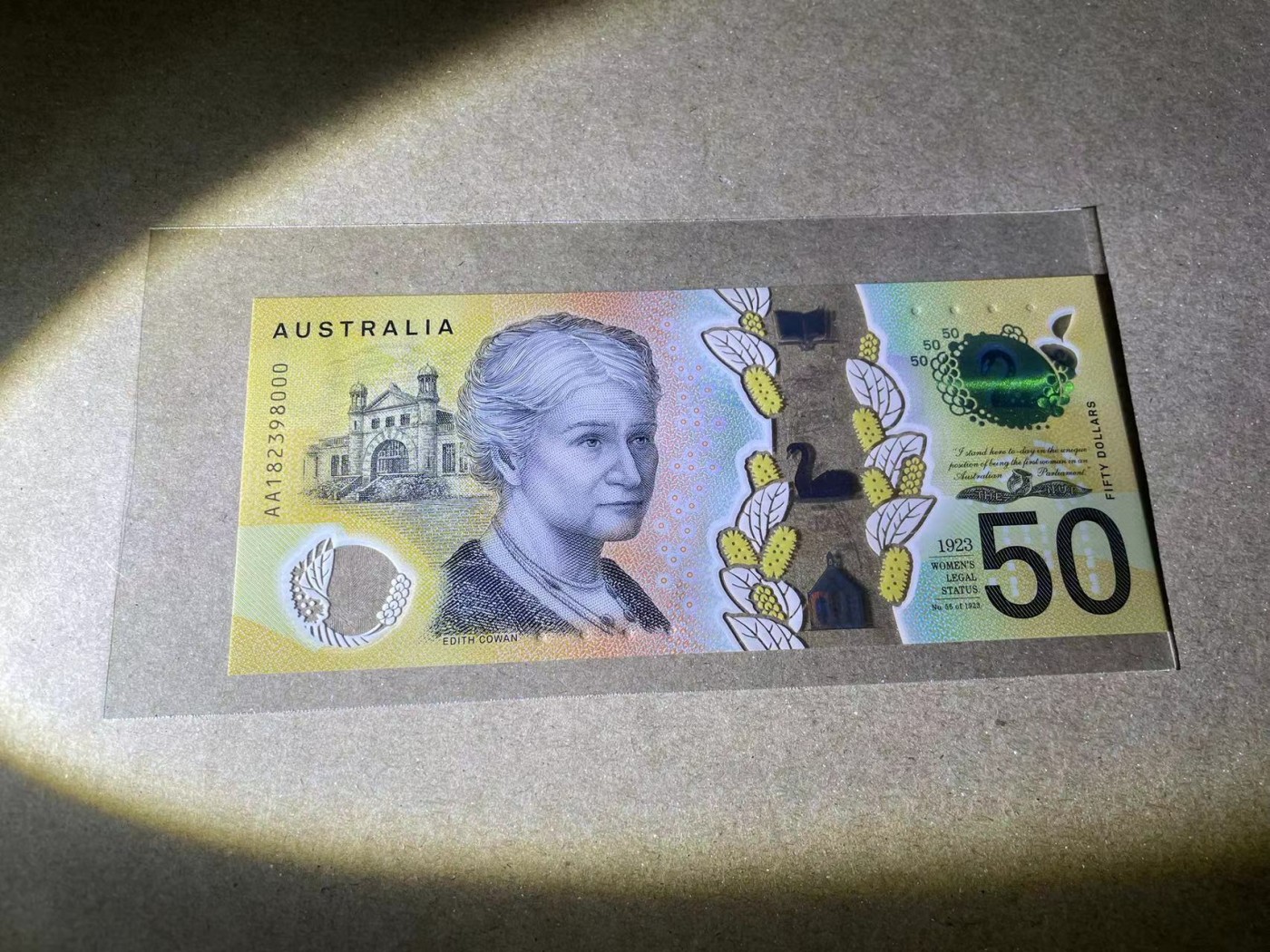 【Blue Auction】✨世界纸币精拍第371期【精】 【AA冠无47 豹子号】澳大利亚 塑料钞50元 全新UNC