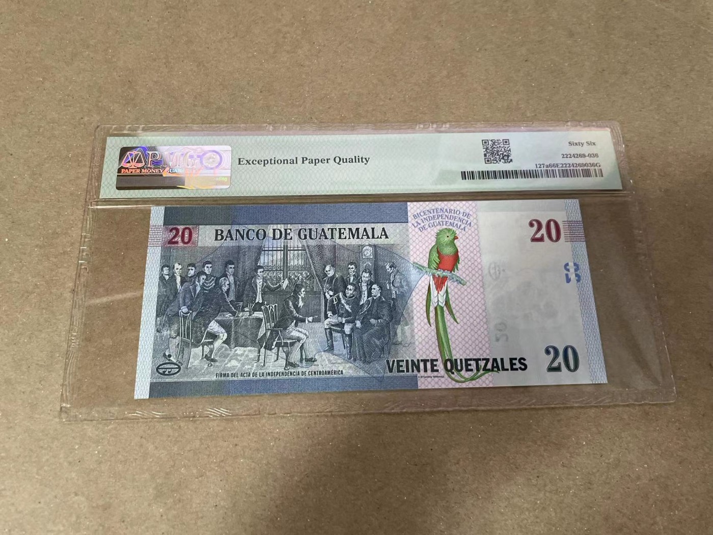 【Blue Auction】✨世界纸币精拍第371期【精】 危地马拉 2020年20Quetzales PMG66EPQ  纪念钞