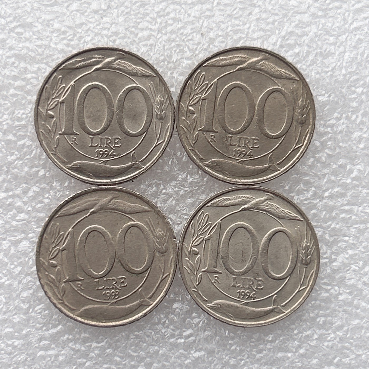 全场一元起拍 世界钱币散币场 第23期 意大利100里拉 一组4枚