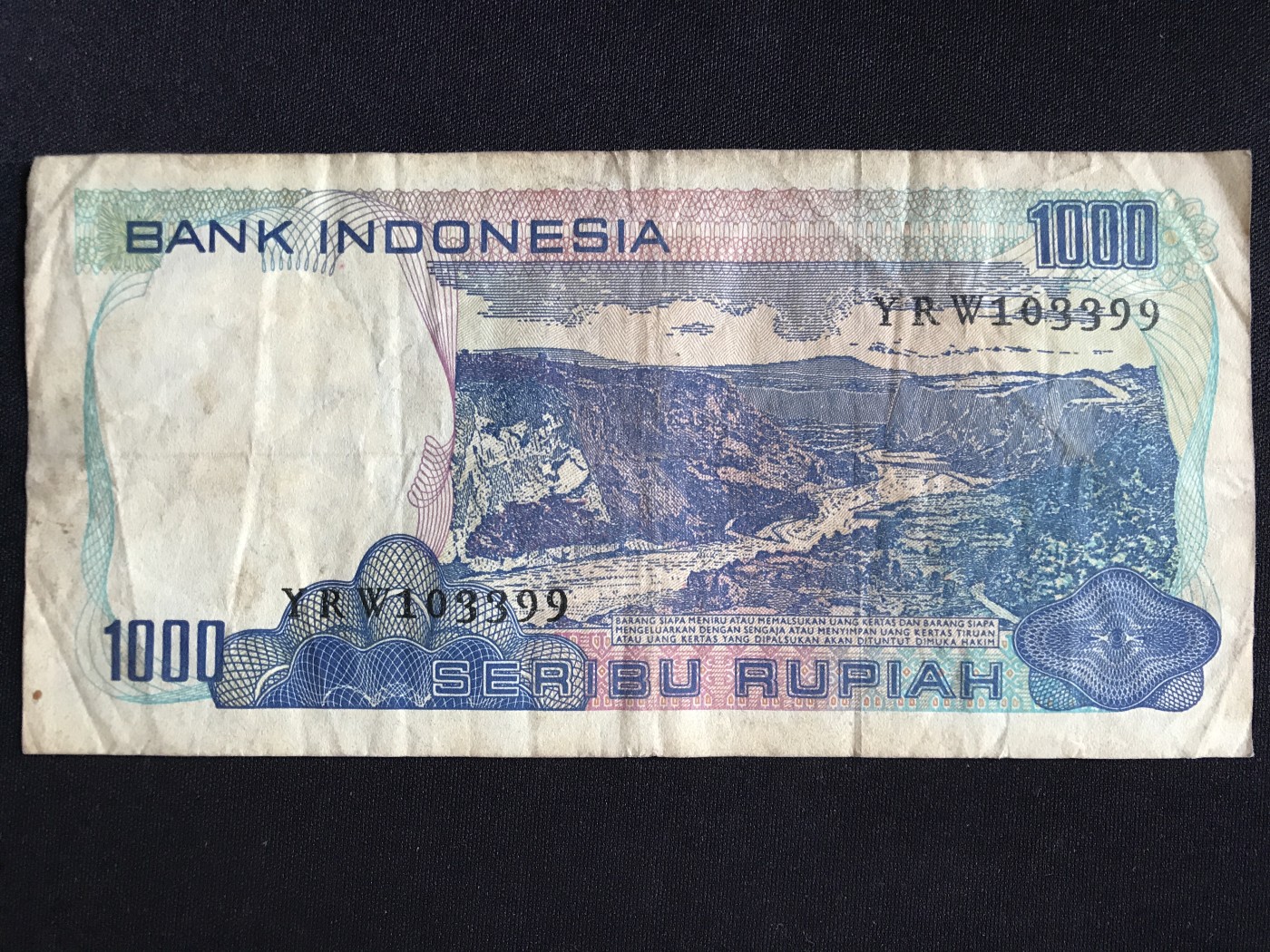 第409期 纸币专场 （无押金，捡漏，全场20包邮，偏远地区除外，接收代拍业务） 印度尼西亚1000卢比