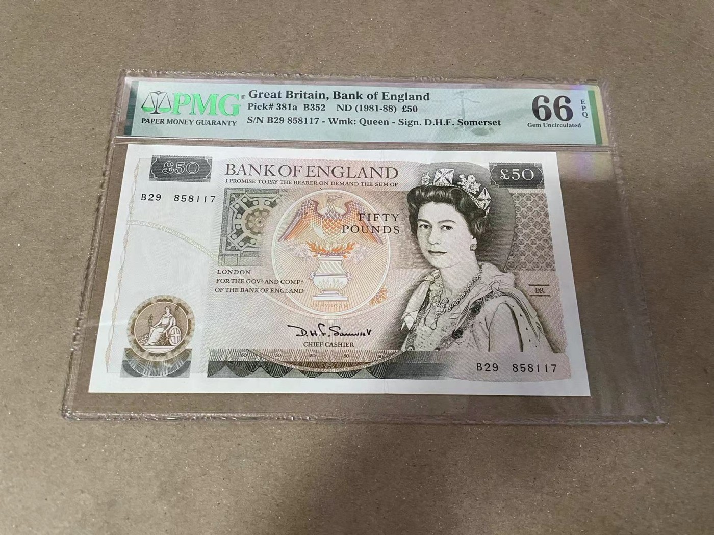 【Blue Auction】✨世界纸币精拍第371期【精】 【初版】英国 D序列 1981-88年50镑 PMG66EPQ 