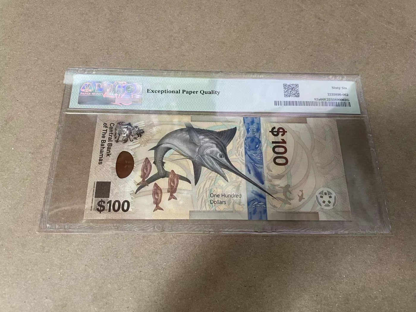 【Blue Auction】✨世界纸币精拍第371期【精】 【无47】巴哈马 2021年100元 PMG66EPQ 大马哈鱼