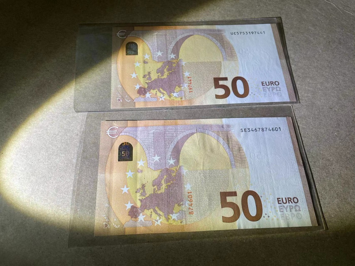 【Blue Auction】✨世界纸币精拍第371期【精】 【一组2张】欧盟 50欧元 一张UNC 一张流通品相