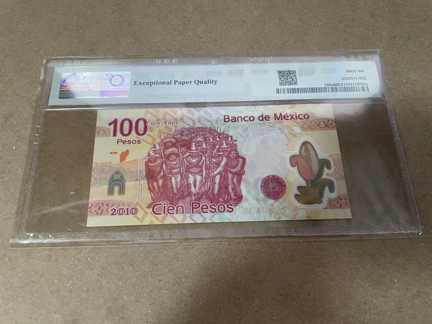 【Blue Auction】✨世界纸币精拍第371期【精】 【带原册 一组2张A冠5810小号全同】墨西哥 2010年100比索 PMG66EPQ&2008年200比索 PMG65EPQ 纪念钞