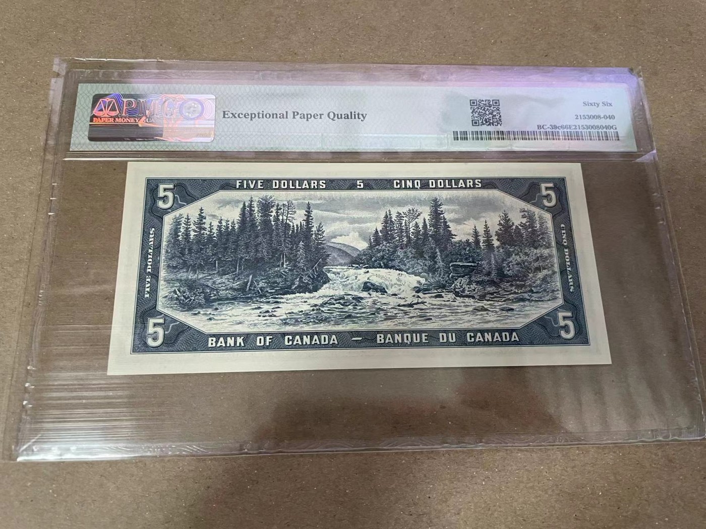 【Blue Auction】✨世界纸币精拍第371期【精】 加拿大 1954年5元 PMG66EPQ 水獭瀑布 女王 