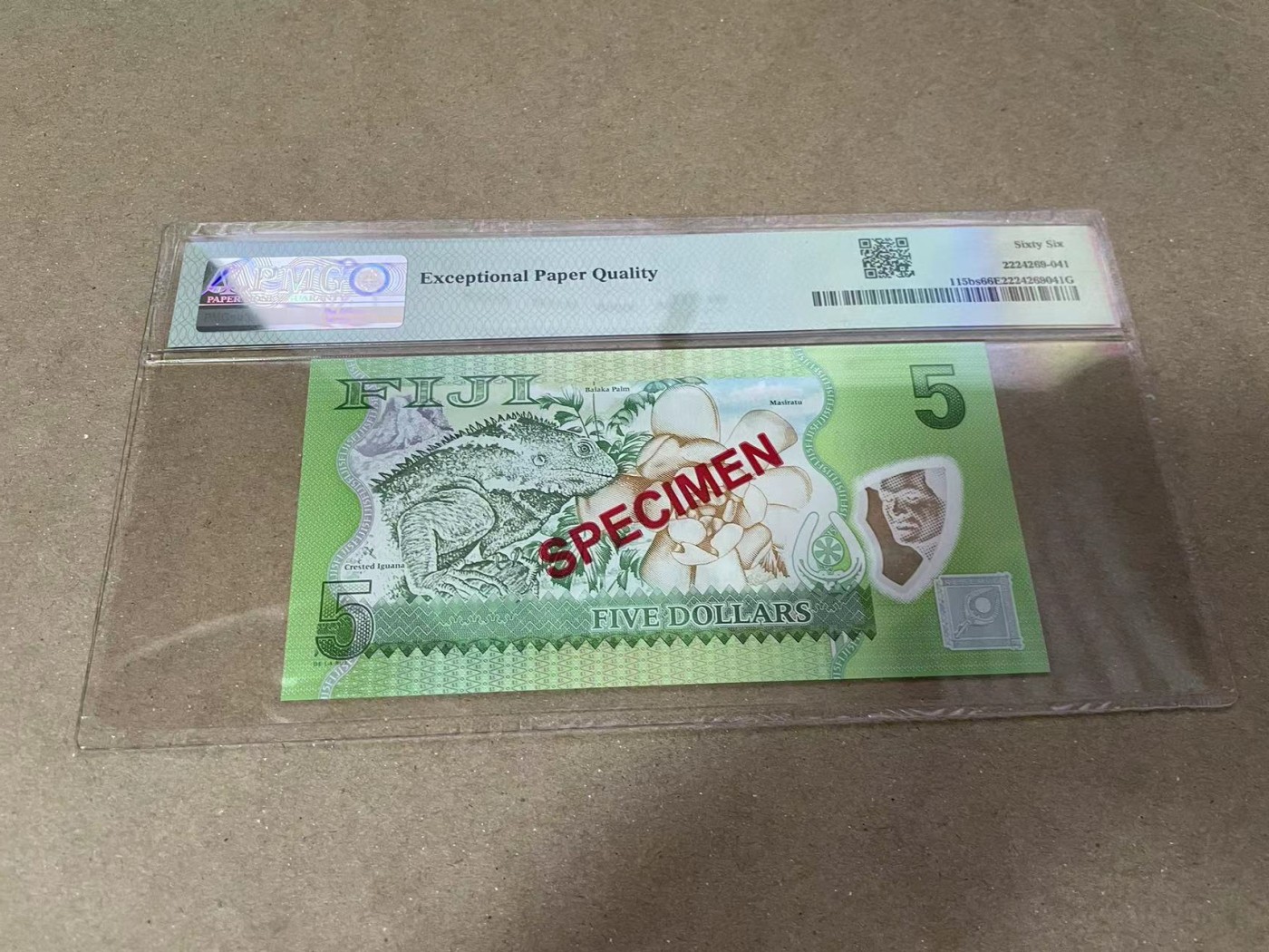 【Blue Auction】✨世界纸币精拍第371期【精】 【样钞】斐济 2023年5元 PMG66EPQ 