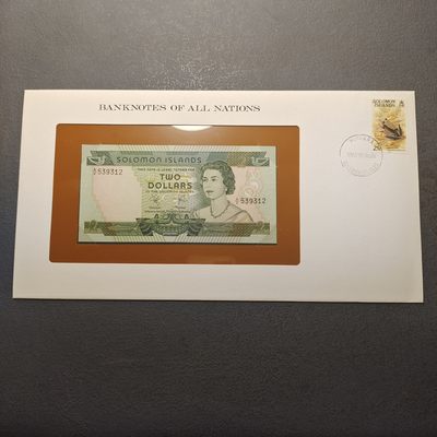 0起1加-纯粹捡漏拍-234纸币包邮场 - 【富兰克林邮钞封系列】所罗门群岛女王2元