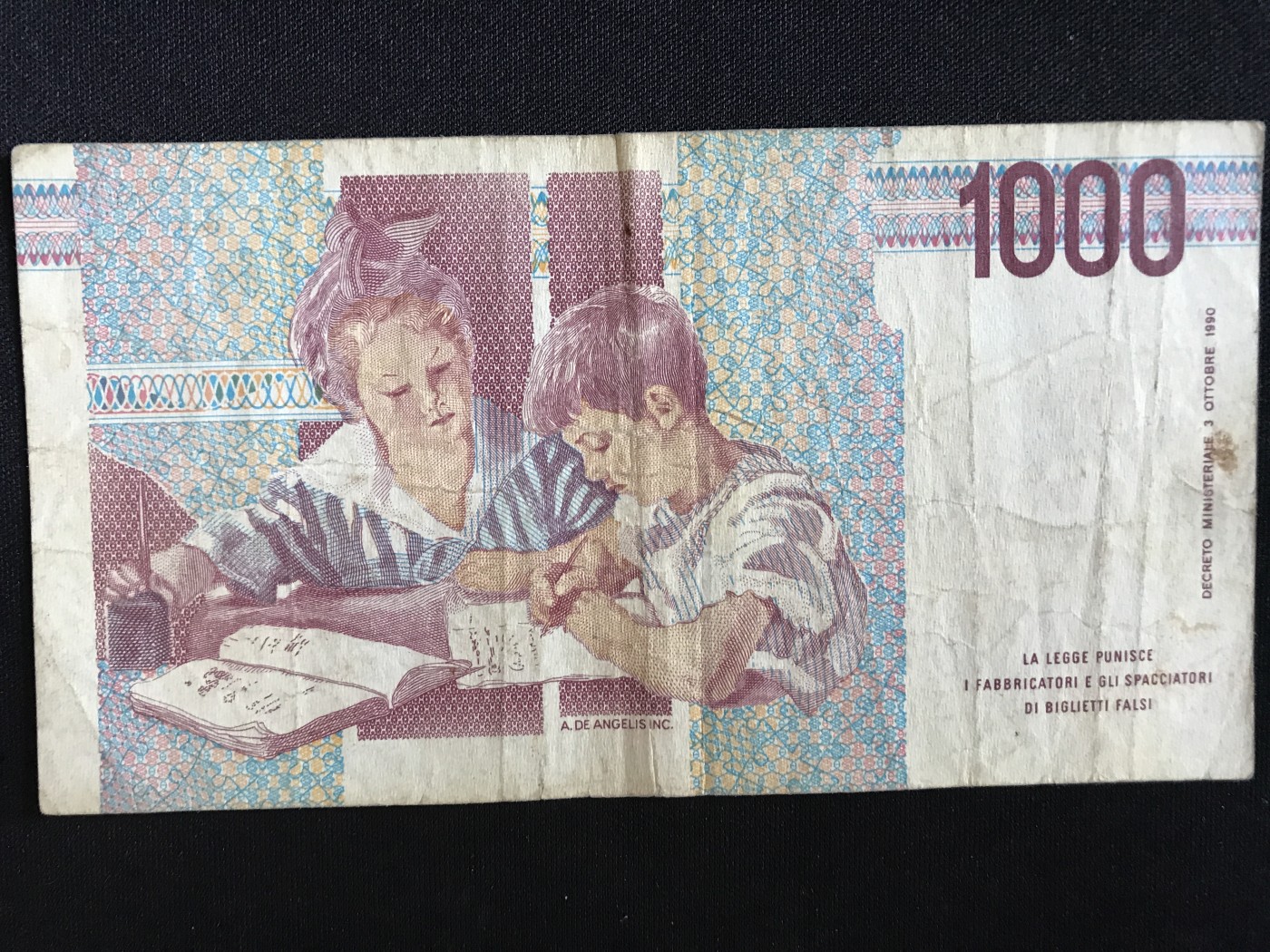 第409期 纸币专场 （无押金，捡漏，全场20包邮，偏远地区除外，接收代拍业务） 意大利1000里拉