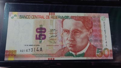 【世界钱币】精选微拍第69期暨2023年第十六期 多款纸币裸钞超低价起拍(第一场) 2009年秘鲁50比索 首发AA冠少见 全新绝品尾4