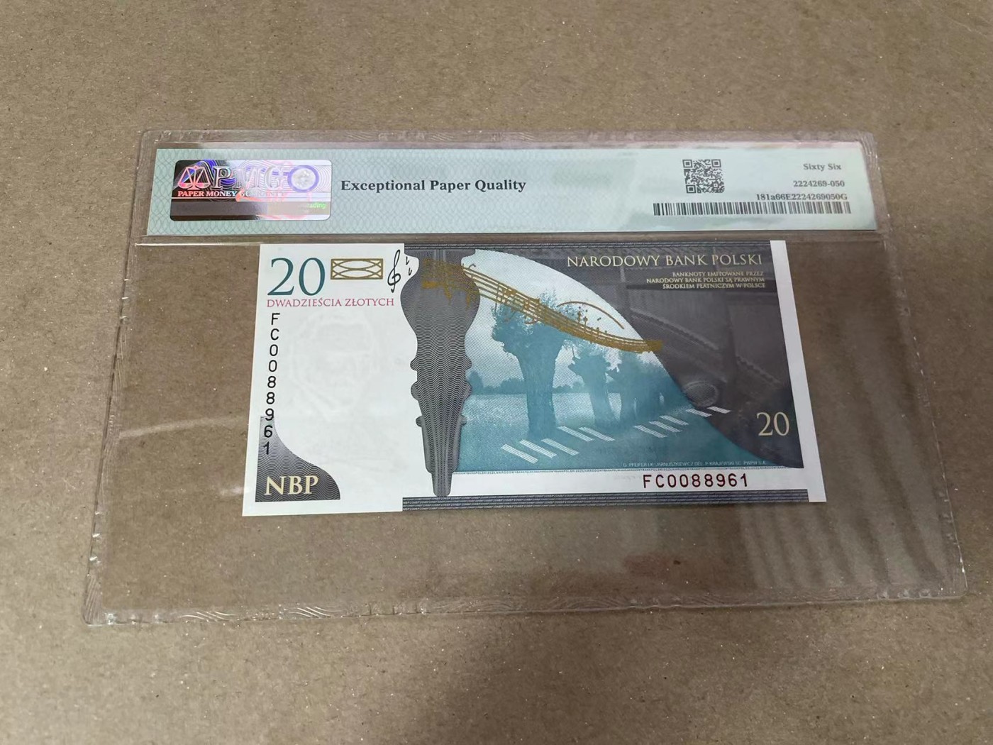 【Blue Auction】✨世界纸币精拍第371期【精】 【倒置号】波兰 2009年20兹罗提 PMG66EPQ 纪念钞