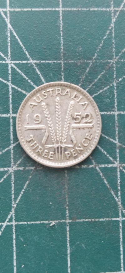 外国硬币初藏散币银币第一场 - 澳大利亚3便士银币1952年